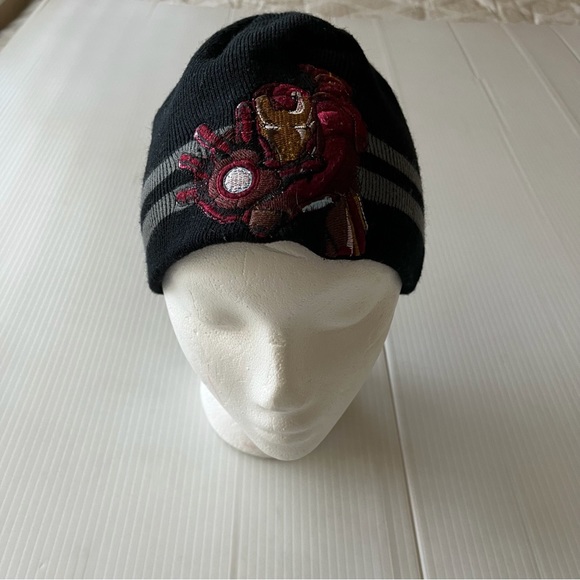 Iron Man Beanie Original Red, Gold And Black Logo on Front, Logo On Back - Picture 2 of 7